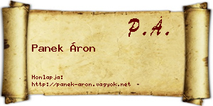 Panek Áron névjegykártya